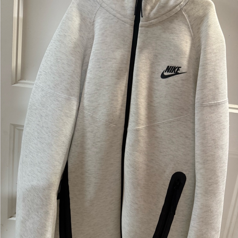 Nike Light Gray Hoodie with Black Trim